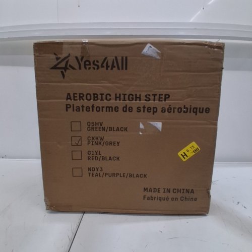 5PC YES4ALL ADJUSTABLE HIGH STEP AEROBIC PLATFORM - 16" X 16" - PINK/GREY image 3