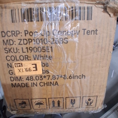 REAL RELAX UV-PROTECTIVE WATERPROOF PORTABLE POP UP CANOPY TENT - 8FT X 8FT - WHITE (MODEL:ZDP1010-26BS) image 2