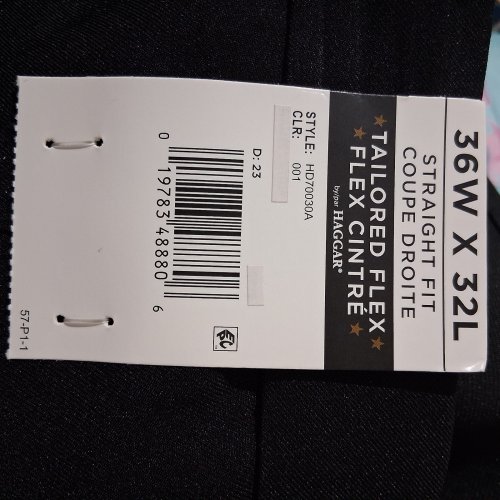 MEN'S HAGGAR STRAIGHT FIT TAILORED FLEX DRESS PANTS - 36W X 32 L - BLACK (STYLE: HD70030A) image 2
