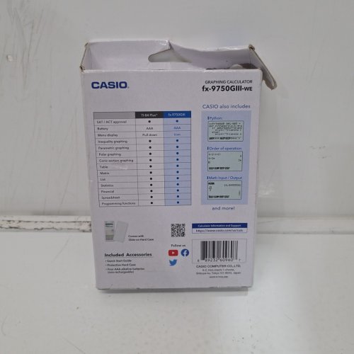 CASIO GRAPHING CALCULATOR WITH 3MB FLASH MEMORY - WHITE (MODEL: FX-9750GIII-WE) image 2