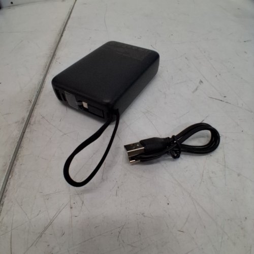 PORTABLE POWERBANK CHARGER WITH BUILT-IN CABLES - 22.5W FAST CHARGING - USB-C & LIGHTNING - 50000 MAH - BLACK image 3