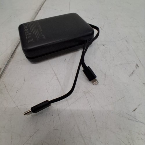 PORTABLE POWERBANK CHARGER WITH BUILT-IN CABLES - 22.5W FAST CHARGING - USB-C & LIGHTNING - 50000 MAH - BLACK image 4