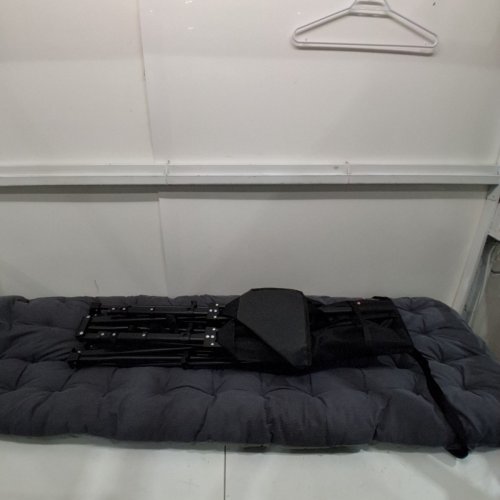 ATORPOK FOLDING PORTABLE CAMPING COT WITH MATTRESS - 75" X 26" X 38" - 450LB CAPACITY - BLACK/GREY image 3