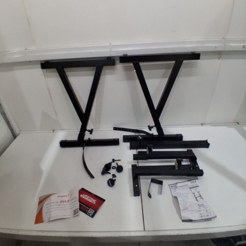 PYLE HEAVY-DUTY 2 TIER MULTI FUNCTIONAL MUSIC STAND - BLACK (MODEL: PKST2TZ) image 2