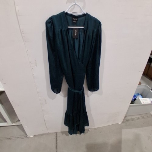 WOMEN'S CITY CHIC RYLIE LOVE PLUS SIZE MAXI WRAP DRESS - SMALL - TEAL image 2