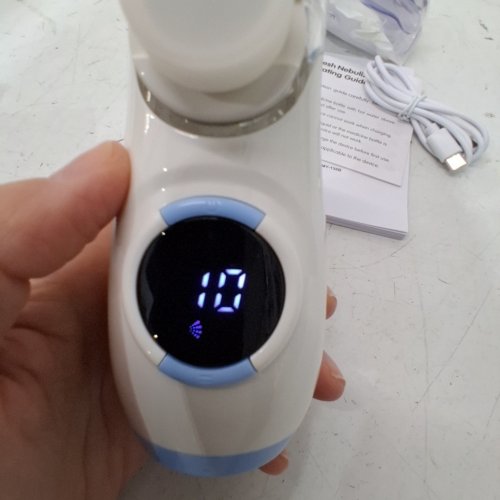 RECHARGEABLE MESH NEBULIZER WITH DIGITAL TIMER - WHITE/TEAL - (MODEL: MY-135B) image 2