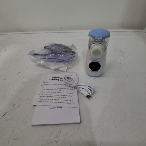 RECHARGEABLE MESH NEBULIZER WITH DIGITAL TIMER - WHITE/TEAL - (MODEL: MY-135B) image 3