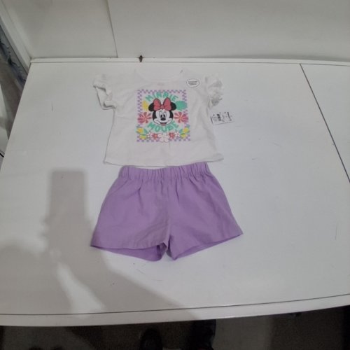 2PC TODDLER GIRLS DISNEY MINNIE MOUSE SHIRT AND SHORTS SET - 2T - PURPLE (STYLE: DWS6TG8581) image 2