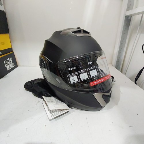 BFR FULL FACE MODULAR FLIP UP MOTORCYCLE HELMET - LARGE - MATTE BLACK (ITEM: 160) image 2