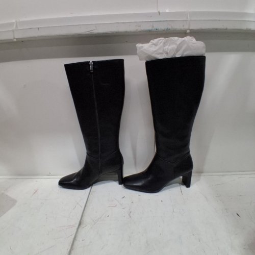 WOMEN'S NATURALIZER NONA EXTRA WIDE CALF KNEE HIGH BOOTS WITH SIDE ZIP CLOSURE - SIZE 9 WIDE - BLACK (STYLE : J5799S2003) image 4