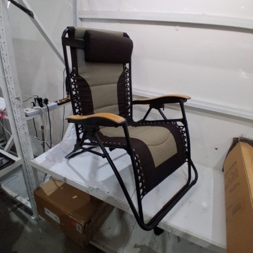 COASTRAIL OUTDOOR ZERO GRAVITY CHAIR - 33.5" X 21.6" X 44.9" - 350LB MAX - GREY/BLACK - (MODEL:BL-134) image 2