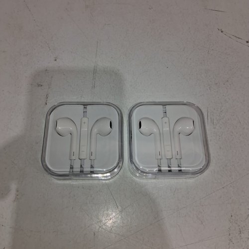 2PK APPLE WIRED HEADPHONES WITH MICROPHONE - 3.5MM - WHITE image 2