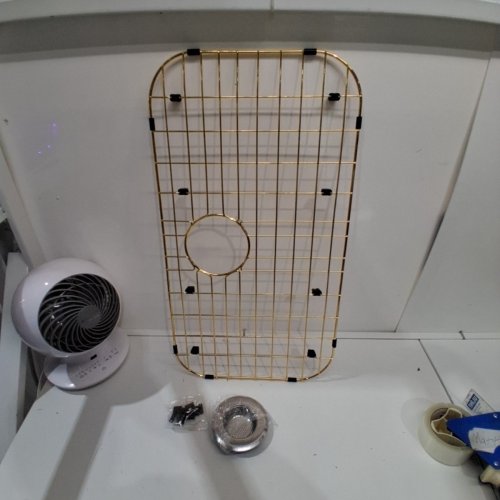 KITCHEN SINK STAINLESS STEEL GRID PROTECTOR - 26" X 14" - GOLD image 2