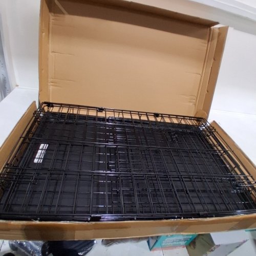 NEW WORLD PET PRODUCTS FOLDING DOG CRATE WITH LEAK PROOF PAN FOR MEDIUM / SMALL BREEDS - 30" X 21" X 19" - BLACK (MODEL: B30) image 2