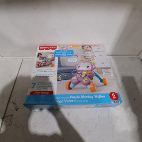 FISHER-PRICE LEARN WITH ME PURPLE MONKEY WALKER INTERACTIVE TOY (MODEL: JFD92) image 2