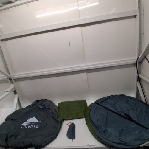 RIVENLO DOUBLE LAYER WATERPROOF POP-UP CAMPING TENT WITH CARRYING BAG - FITS 5-6 PEOPLE - GREEN/GREY image 2