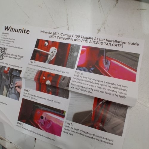 WINUNITE TAILGATE ASSIST SHOCK TRUCK LIFT ASSIST - COMPATIBLE WITH 2015 FORD F150 - SILVER image 2