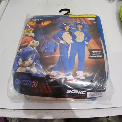 KID'S DISGUISE SONIC 3 SONIC COSTUME OFFICIAL MOVIE COSTUME - LARGE 10/12 - BLUE image 2