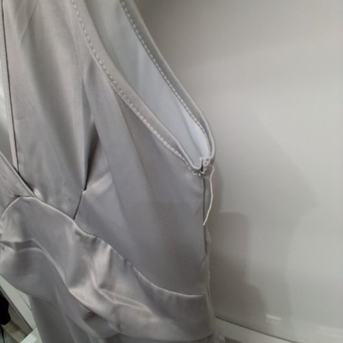WOMEN'S STATIN MAXI DRESS - SMALL - GREY image 3