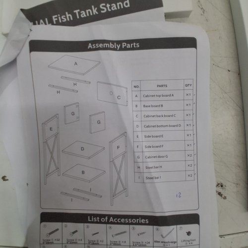 LAQUAL DOUBLE FISH TANK STAND WITH CABINET - FITS 10 GAL AND 5 GAL TANKS - 20.5" X 10" X 32" - WHITE (MODEL: LA-001) image 4