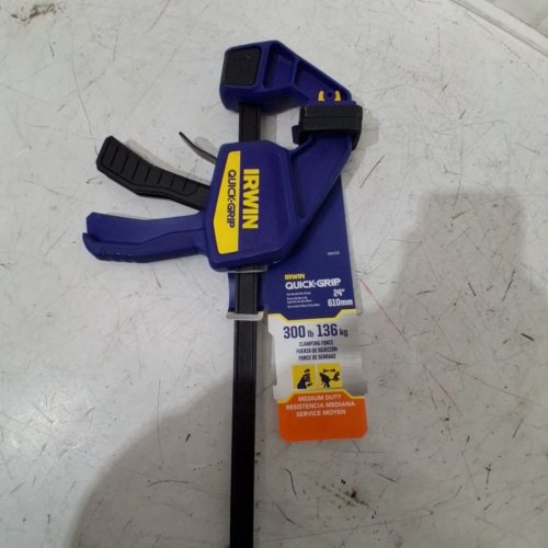 IRWIN QUICK-GRIP ONE-HANDED BAR CLAMP/SPREADER - 24" - 300LB CLAMP FORCE - BLUE/BLACK (MODEL:1964720) image 5