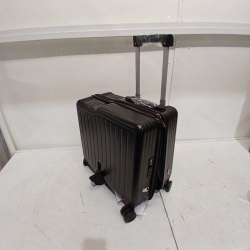 TRENDVIBE RIBBED KIDS SIT ON SUITCASE WITH CUP HOLDER HARDSHELL CARRY ON LUGGAGE - 18" X 17" X 6" - BLACK image 4