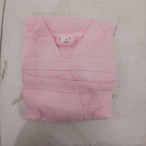 KIDS LONGSLEEVE WAFFLE ROBE - MEDIUM - PINK image 2