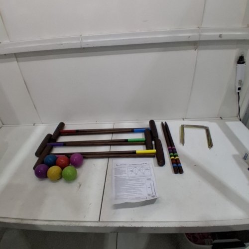 SPEXDARXS VINTAGE SPORT OUTDOOR GAMES 6-PLAYER CROQUET SET - 32" MULTICOLOUR image 2