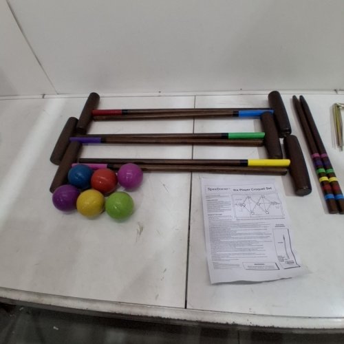 SPEXDARXS VINTAGE SPORT OUTDOOR GAMES 6-PLAYER CROQUET SET - 32" MULTICOLOUR image 3