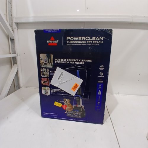 BISSELL POWERCLEAN TURBOBRUSH PET REACH UPRIGHT CARPET CLEANER - BLACK/BLUE (MODEL: 3946C) image 6