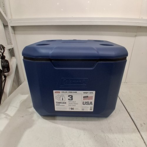 COLEMAN CHILLER COOLER WITH WHEELS - 60QT/57L - DARK BLUE/BLACK (MODEL: 2231508) image 2