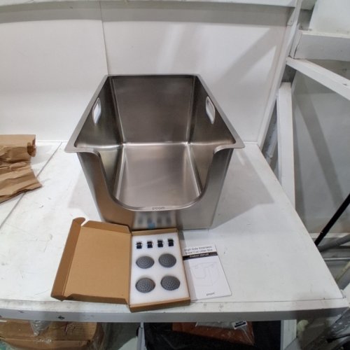 HIGH SIDE STAINLESS STEEL CAT LITTER BOX - 11.8" - SILVER image 2
