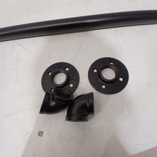 WALL MOUNTED IRON HANDRAIL - EASY INSTALL FOR INDOOR/OUTDOOR USE - 2FT - BLACK (MODEL: H5594-2) image 4