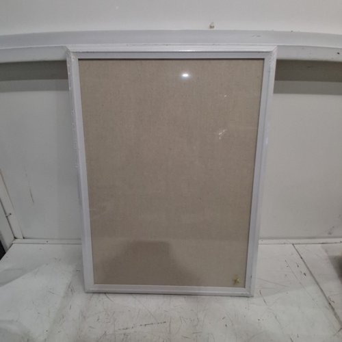 U BRAND LINEN CORK LINEN BULLETIN BOARD - 17" X 23" - WHITE WOOD image 2