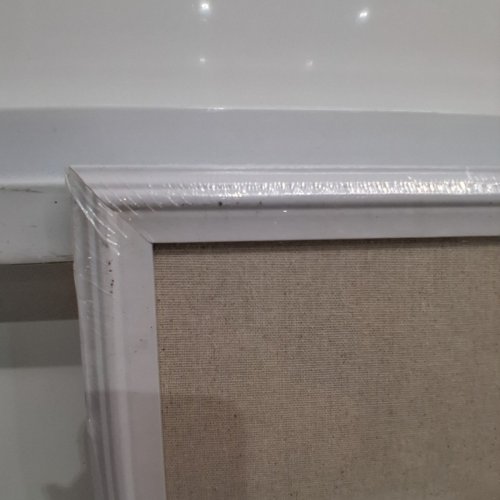 U BRAND LINEN CORK LINEN BULLETIN BOARD - 17" X 23" - WHITE WOOD image 5
