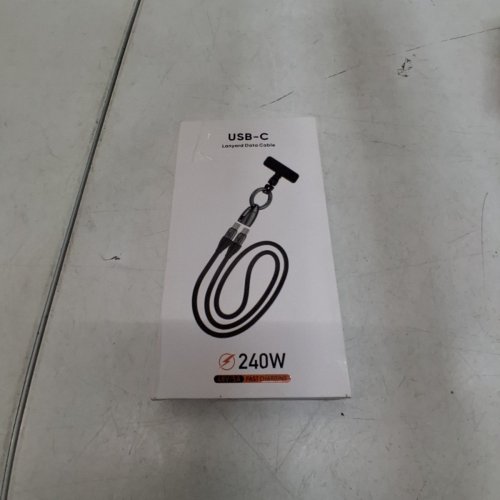 2-IN-1 NESTELLE FAST CHARGING LANYARD USB C CHARGER AND DATA TRANSFER CABLE - 240W - 1.2M - BLACK image 5