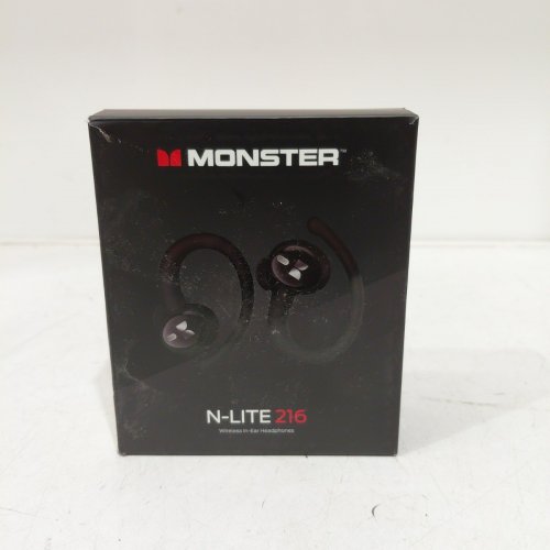 MONSTER N-LITE 216 WIRELESS EARBUDS WITH EARHOOKS - BLACK (MODEL: MH22262) image 3