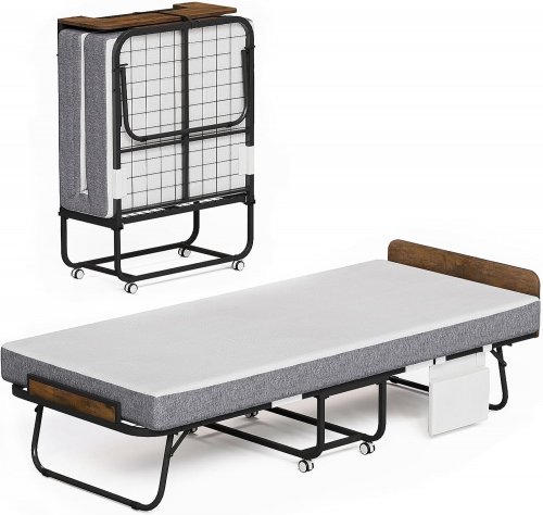 ROLLAWAY GUEST FOLDING BED WITH MATTRESS - 75" X 31" - BLACK AND GRAY (MODEL: GICA0074) image 2
