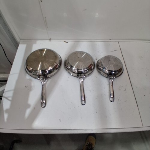 3PC JAMIE OLIVER BY TEFAL STAINLESS STEEL NON-STICK FRYING PAN SET WITH INDUCTION - 8", 9", 11" - BLACK (MODEL: E304S344) image 3