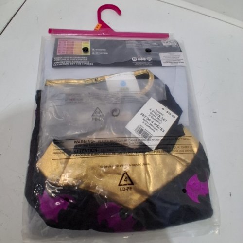 3PC GIRLS RUBIES DC BATGIRL COSTUME - MEDIUM (8-10) - BLACK/PURPLE/GOLD (STYLE: 1001753) image 2