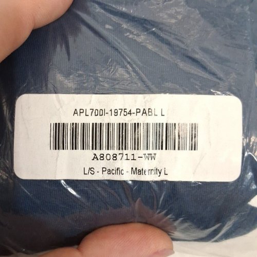 WOMENS APPLE STORE LONG SLEEVE MATERNITY UNIFORM SHIRT - LARGE - BLUE/WHITE image 3