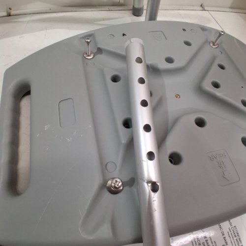 MEDLINE GUARDIAN EASY CARE ECONOMY BARIATRIC BATH SHOWER CHAIR WITHOUT BACK - 15"-20"H 12"D 550LBS MAX - WHITE/GREY (MODEL: G2-202BX1) image 3