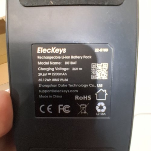 ELECKEYS K10 CORDLESS VACUUM RECHARGEABLE LI-ION BATTERY PACK REPLACEMENT (WITHOUT ADAPTER) - BLACK (MODEL: D01BAT) image 3