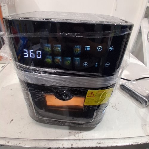 BLUEBOW 8-IN-1 AIR FRYER WITH TOUCHSCREEN, VIEWING WINDOW, COOKING PRESETS - 6QT - 1350W - BLACK/SILVER image 2