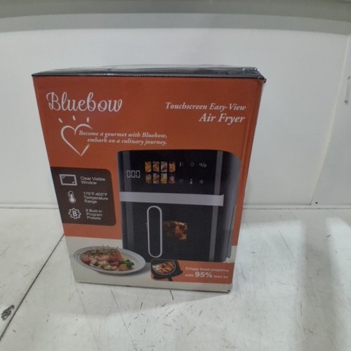 BLUEBOW 8-IN-1 AIR FRYER WITH TOUCHSCREEN, VIEWING WINDOW, COOKING PRESETS - 6QT - 1350W - BLACK/SILVER image 6