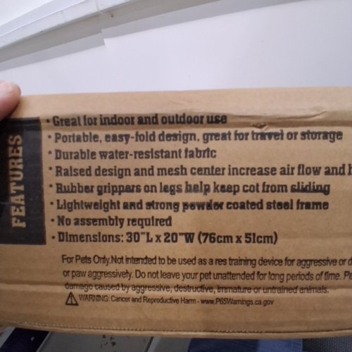 PET GEAR TEAR RESISTANT COOLING MESH ELEVATED PET COT - 30" X 20" - NAVY BLUE image 3
