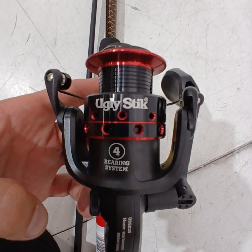 2PC UGLY STIK ELITE SPINNING COMBO AND REEL - 7FT - 6-14 LBS - BLACK / RED (MODEL:35CBO) image 4