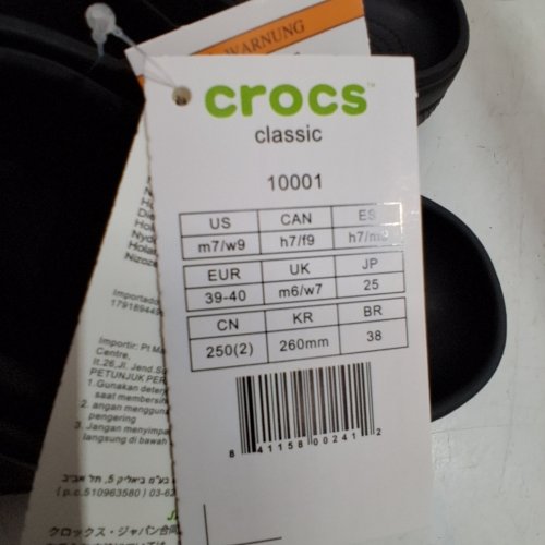 UNISEX CROCS CLASSIC CLOG - MENS 7 WOMENS 9 - BLACK image 3