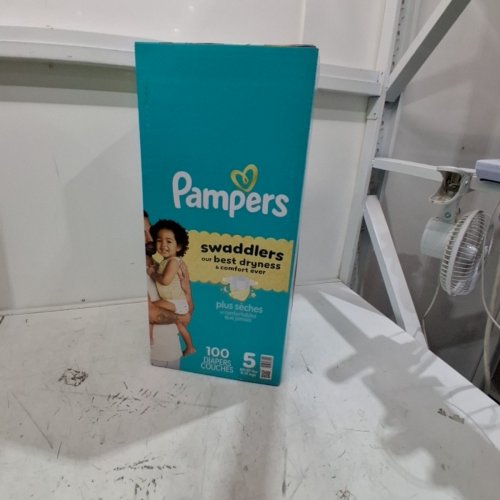 100PK PAMPERS SWADDLERS 100% LEAKPROOF DISPOSABLE BABY DIAPERS - SIZE 5 image 2