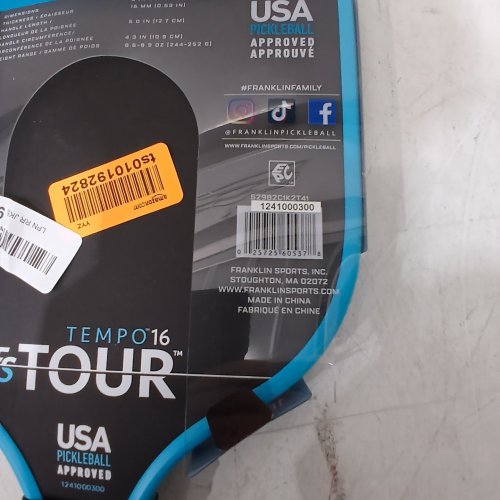 FRANKLIN SPORT T700 CARBON FIBER FEATHERWEIGHT PICKLEBALL PADDLE OFFICIAL USA PICKLEBALL (USAPA) APPROVED - 16 MM - BLACK / BLUE image 2